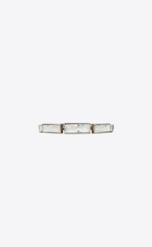 YSL Rhinestone Bangle In Metal Silber | 34215-AUPO