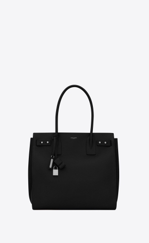 YSL Sac De Jour North/South Tote In Grained Leder Schwarz | 16503-DHXR