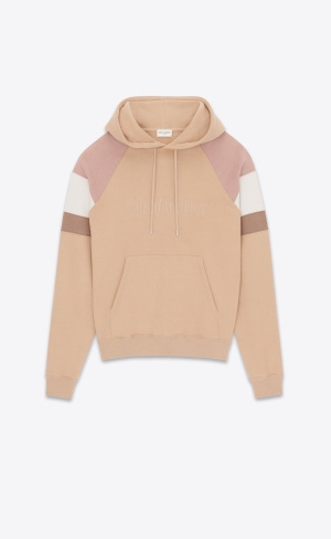 YSL Saint Laurent Hoodie Beige Rosa | 98432-TQEO