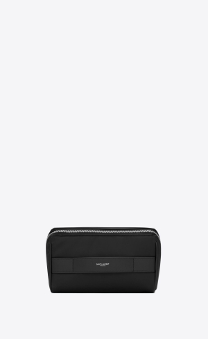 YSL Saint Laurent Paris Cube Trousse In Econyl® Regenerated Nylon Schwarz | 67402-OMZB