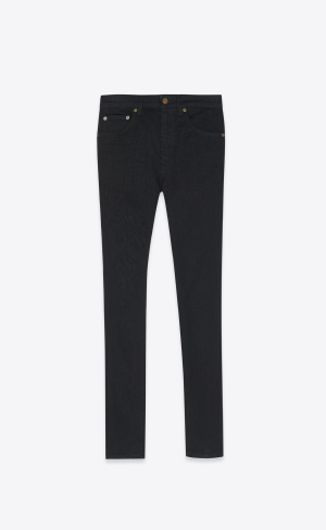 YSL Schlank-fit Jeans Schwarz | 39850-MWAH