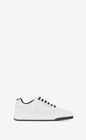 YSL Sl/61 Low-top Sneakers In Smooth And Grained Leder Blanc Optique | 02659-IPHZ