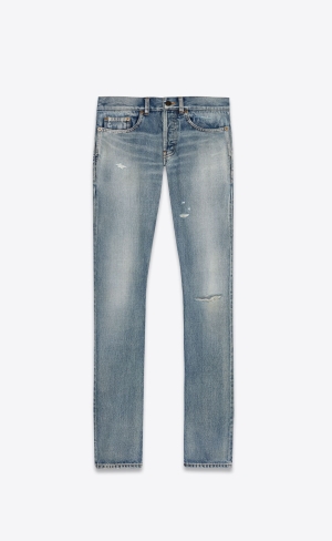 YSL Slim-fit Jeans Blau | 64150-OUWV