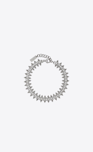 YSL Square And Spikes Chain Bracelet In Metal Palladium | 59280-YSZR