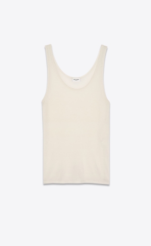 YSL Tank Top In Jersey Beige | 35026-BIXV