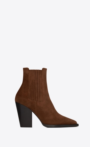 YSL Theo Chelsea Boots In Wildleder Land | 39154-XWZB