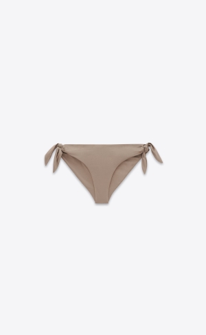 YSL Tie Bikini Bottoms Greige | 07392-FLTV