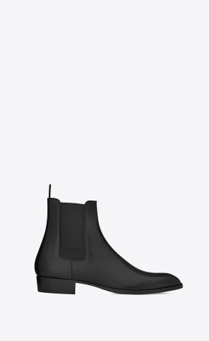 YSL Wyatt Chelsea Boots In Smooth Leder Schwarz | 50324-HLUI